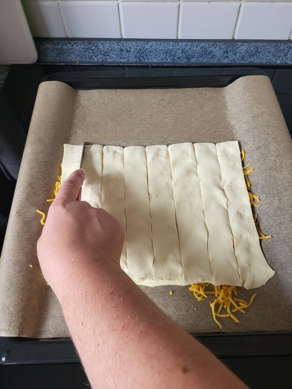 Geschnittener Teig